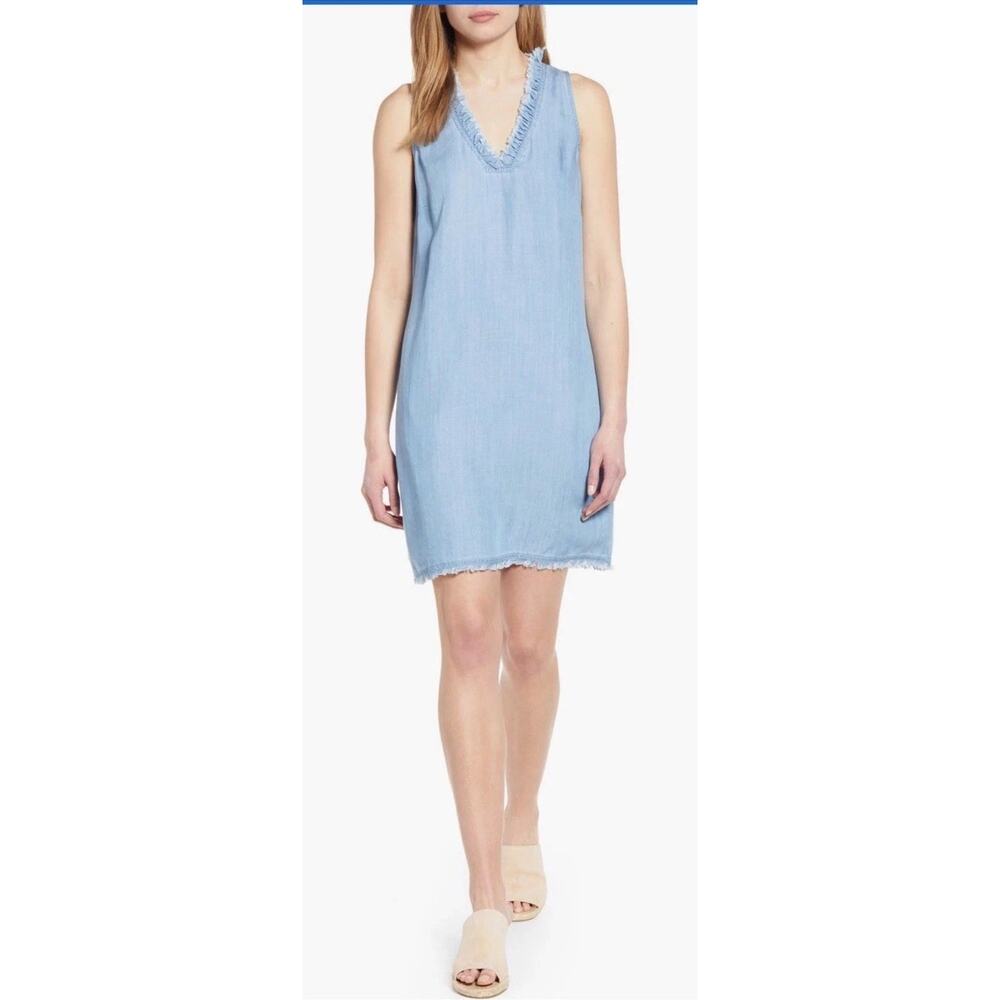 NWT $128 Tommy Bahama Chambray Ruffle Shift Dress USC Gamecocks Sz Large